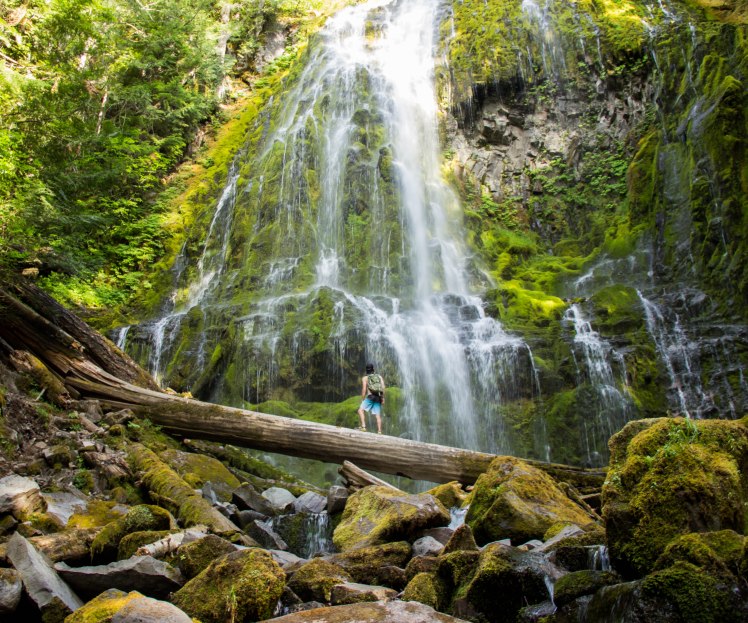 Standing in awe under upper Proxy Falls